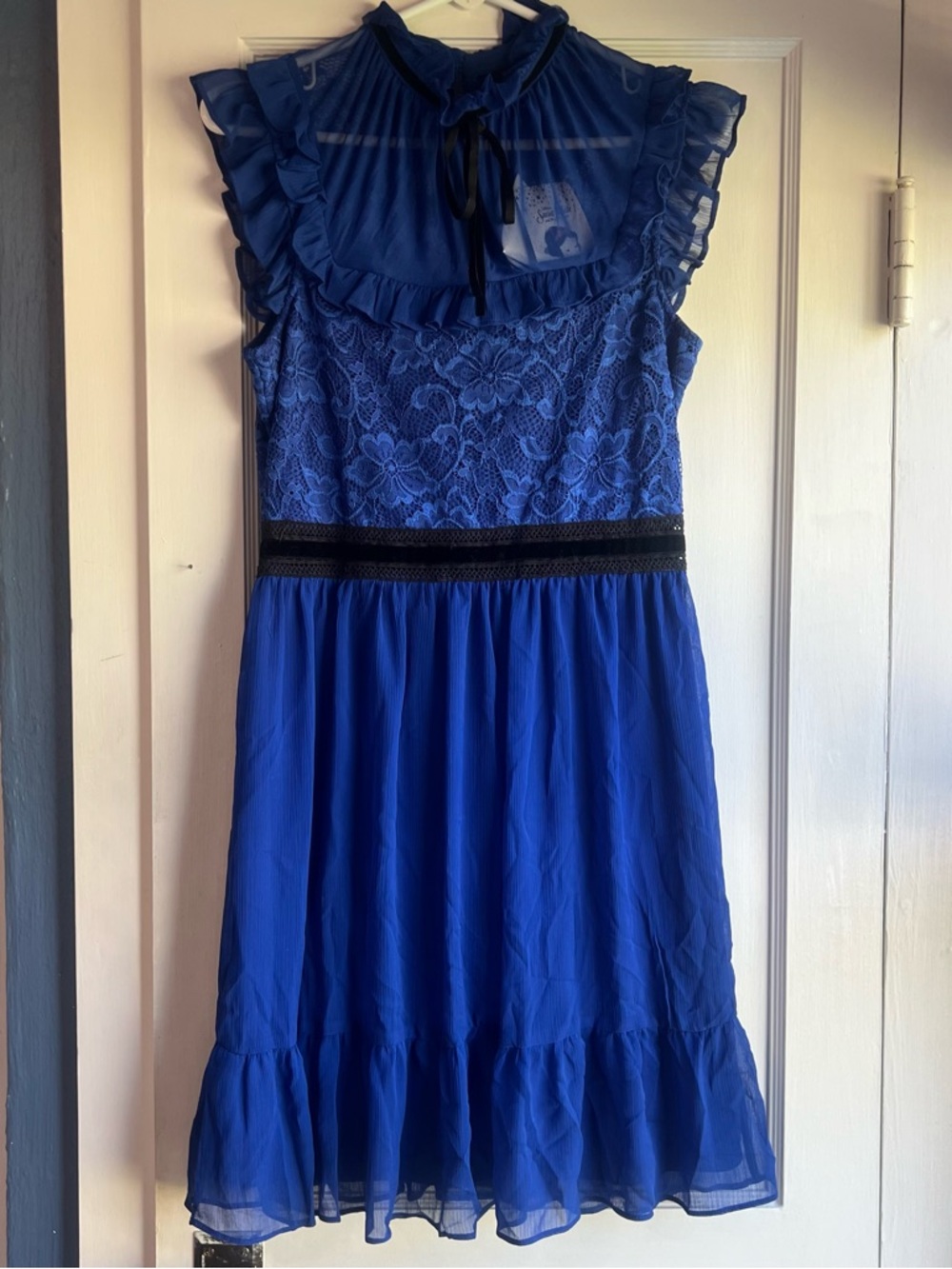 Disney Royal Blue Lace & Ruffle Dress